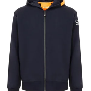 Suns Felpa con Cappuccio Marzio Cotone Blu Scuro Uomo