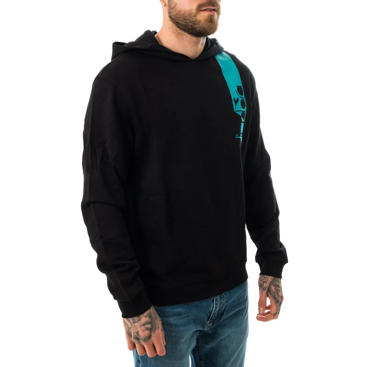 Diadora Felpa Hoodie Icon Cotone Nero - immagine 5