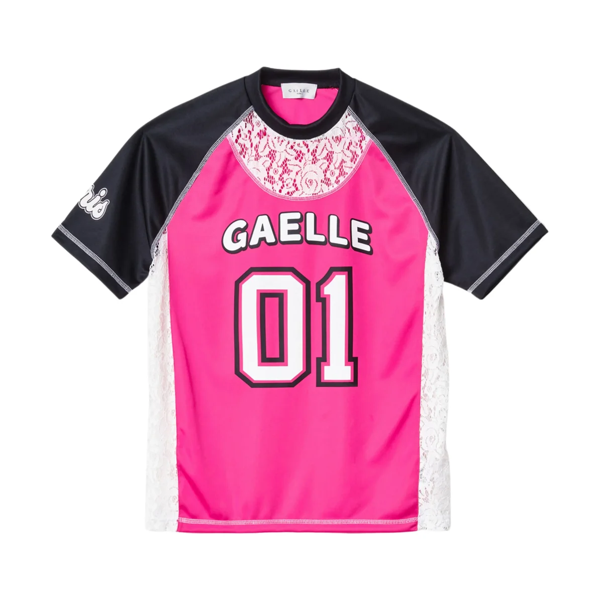Gaelle T-Shirt oversize con pizzo triacetato trilux pesante fucsia street college - immagine 6