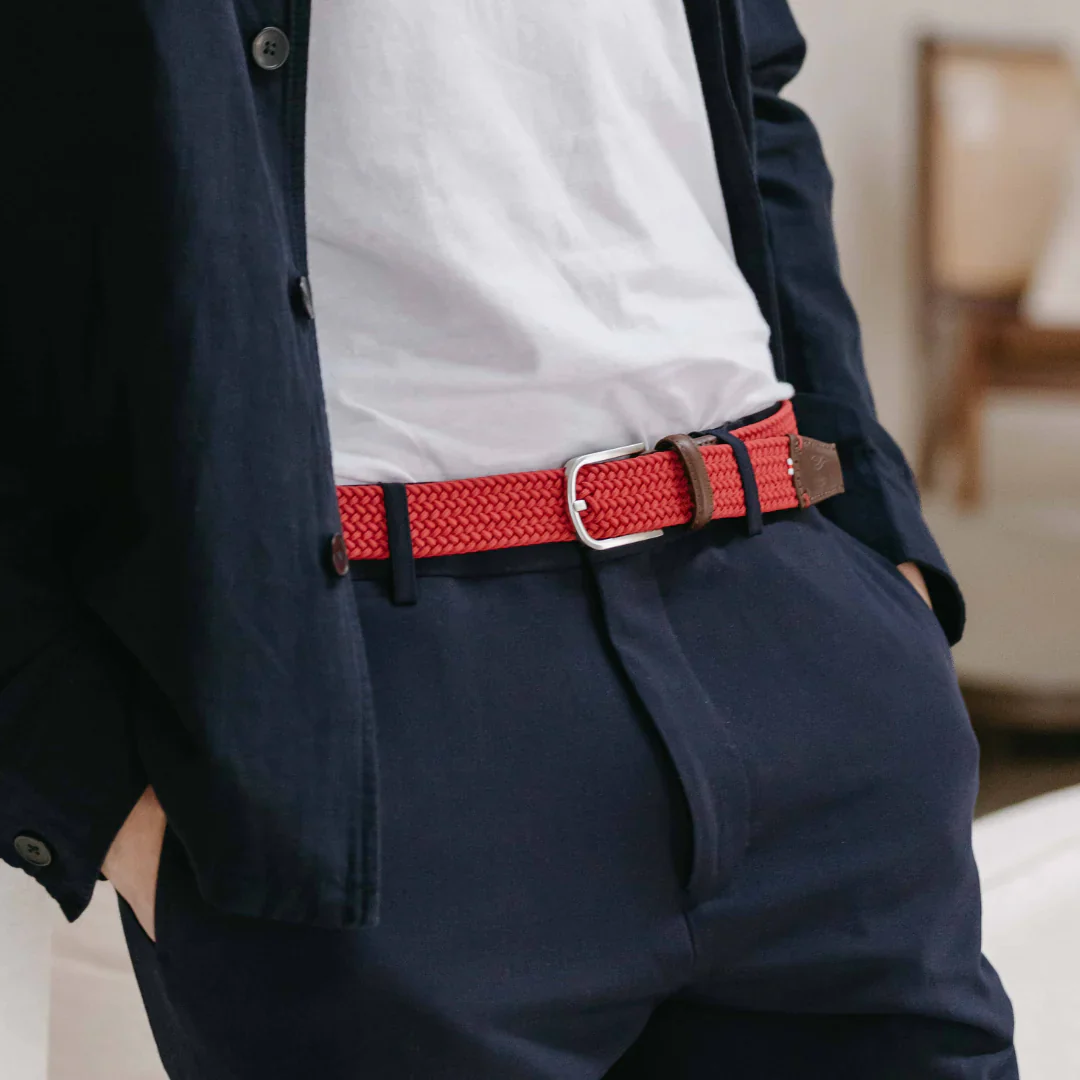 La Boucle cintura intrecciata con fibbia in metallo premium box regalo Losanna rosso - immagine 6