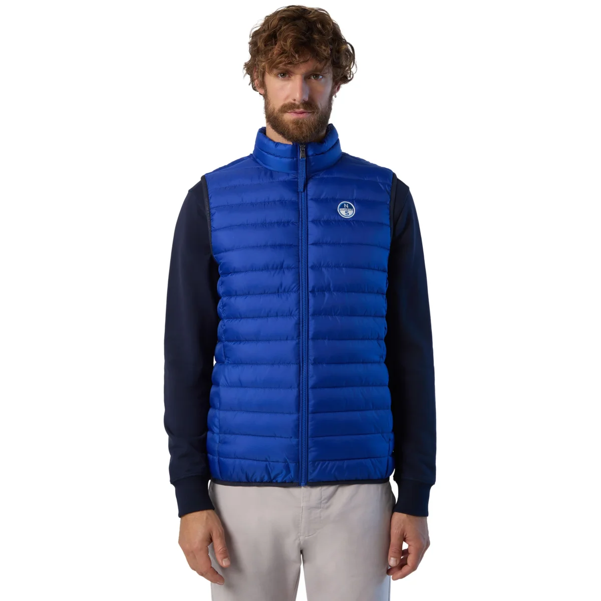 North Sails Gilet Smanicato Zip Crozet Vest tecnico outdoor antivento Tech 603272 surf blu 0831 - immagine 6