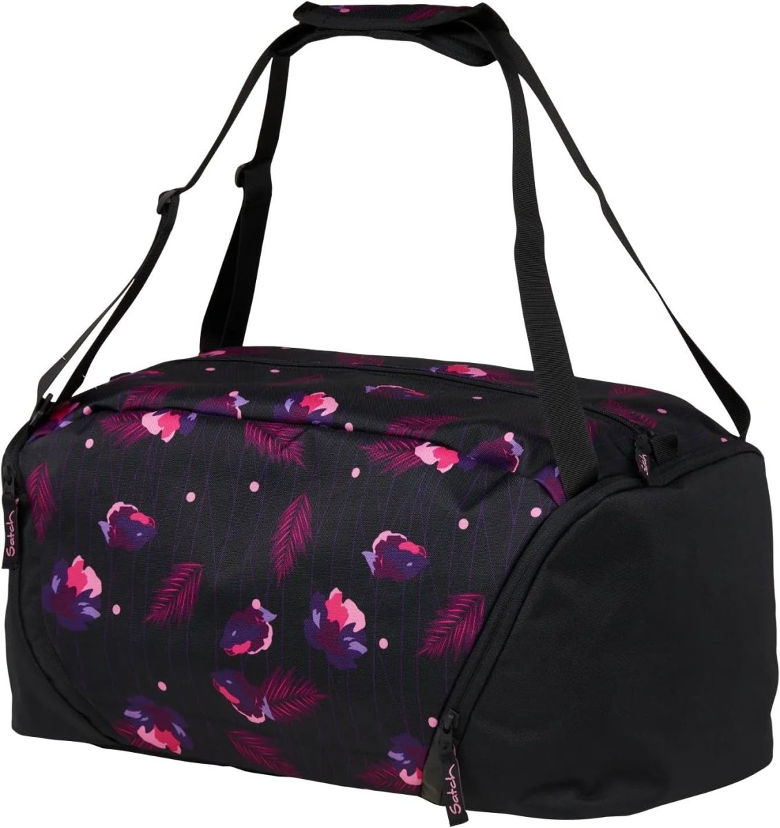 Satch Borsone da Palestra Mustic Nights Duffle 25 litri Nero Fiori Fucsia - immagine 3