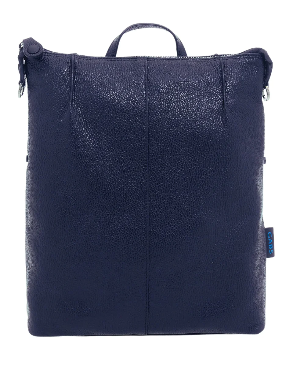 Gabs Zaino Grande con versione Borsa Shopper 100% Pelle Opaco Blu Inchiostro - immagine 5