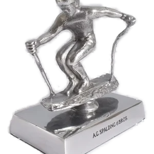 Spalding & Bros A.g. Sciatore Sci Fermacarte Ufficio Design Bici 14x15x8 Cm Circa Grigio Unisex