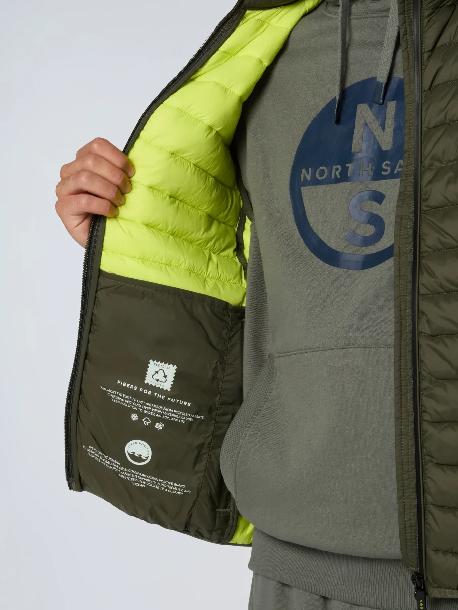 North Sails smanicato vest giubbino piumino leggero gilet zephyr antivento acqua forest verde - immagine 8