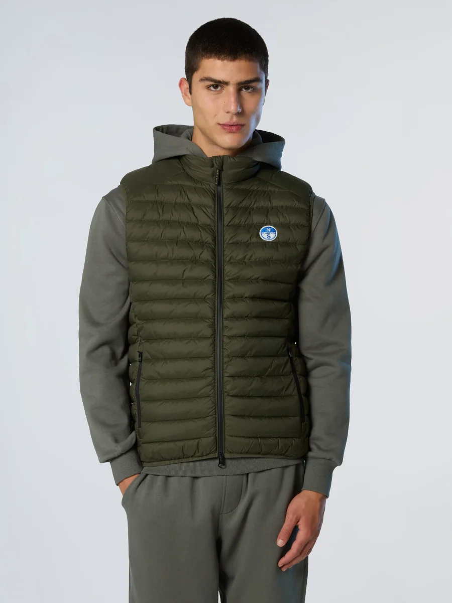 North Sails smanicato vest giubbino piumino leggero gilet zephyr antivento acqua forest verde - immagine 7