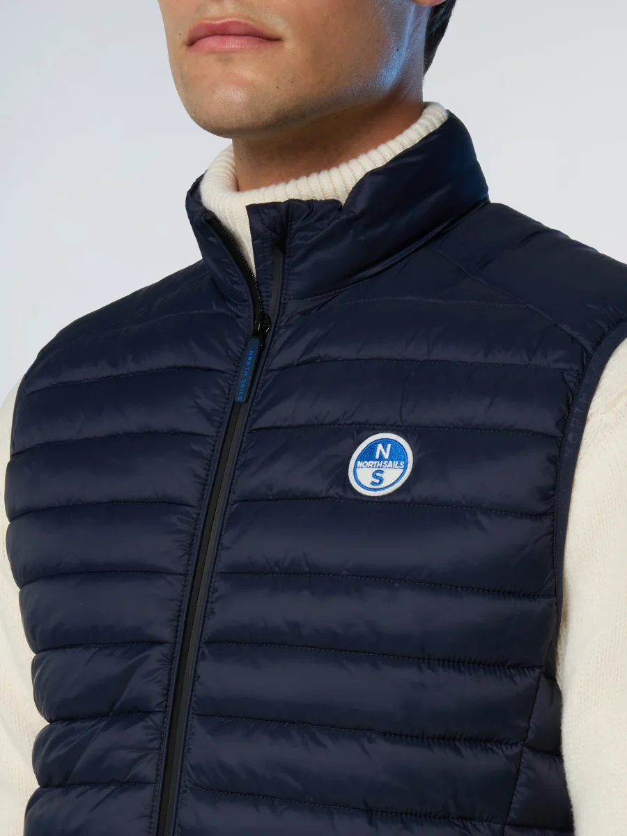 North Sails smanicato vest giubbino piumino leggero gilet zephyr antivento acqua Navy blu - immagine 6