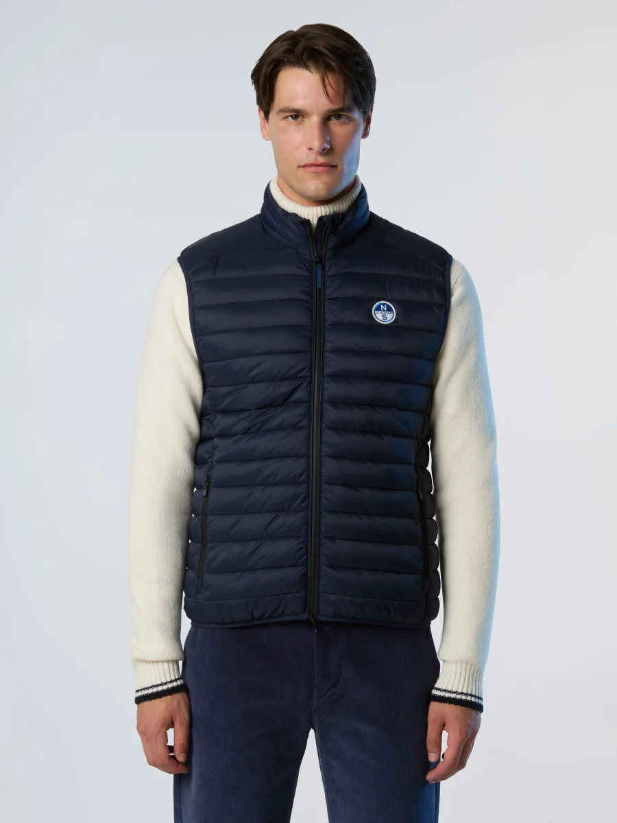 North Sails smanicato vest giubbino piumino leggero gilet zephyr antivento acqua Navy blu - immagine 7