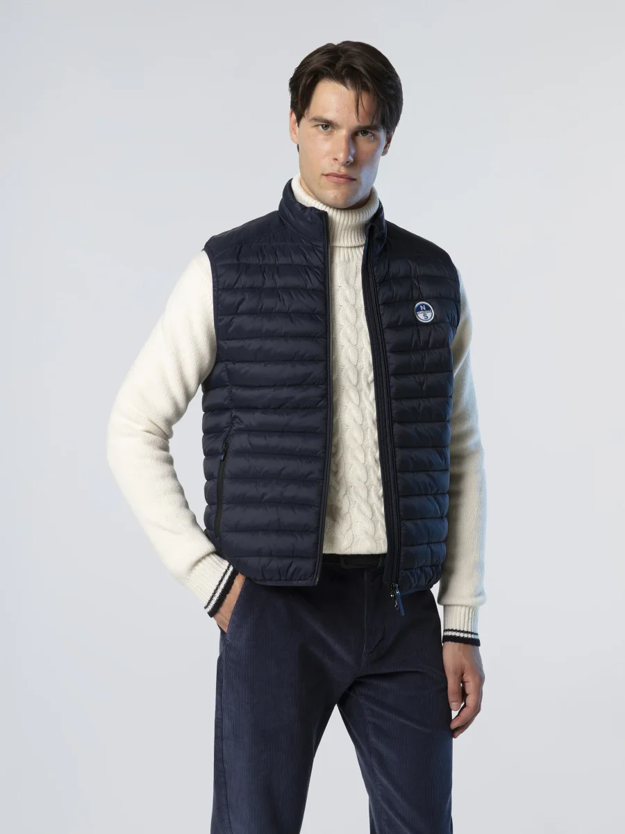 North Sails smanicato vest giubbino piumino leggero gilet zephyr antivento acqua Navy blu - immagine 3