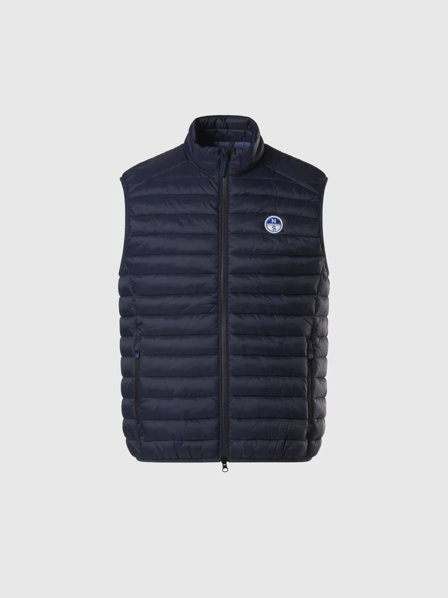 North Sails smanicato vest giubbino piumino leggero gilet zephyr antivento acqua Navy blu