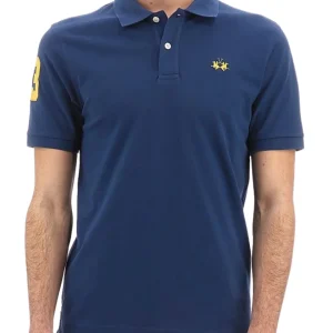 La Martina Maglia Maniche Corte Con Bottoni Blu Uomo