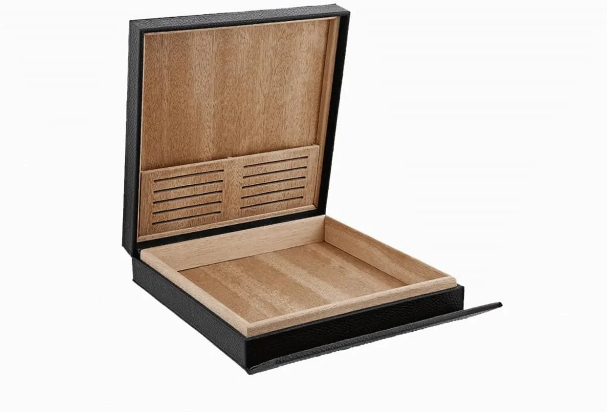 S.t.dupont Humidor 8 sigari viaggio nero pelle e legno massello Okoumé 001353 - immagine 3