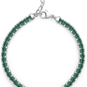 Brosway Bracciale Tennis Acciaio Simbolo lucchetto Collezione Desideri verde BEI060