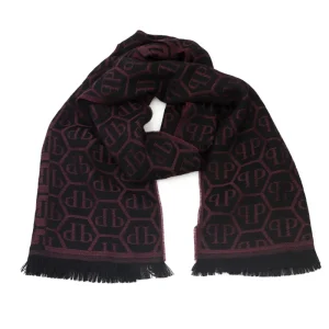 Philipp Plein Stola Logo All Over 180x40 cm Viola