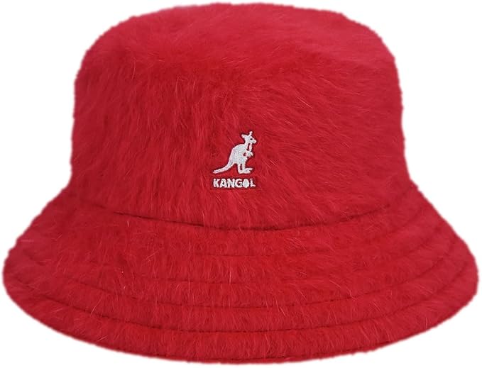 Kangol Cappello Pescatore Furgora Bucket Misto Angora Acrilico Rosso Scarlatto Unisex