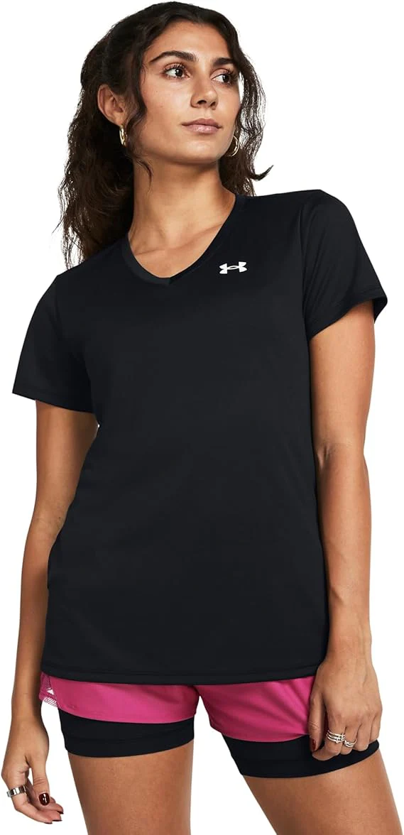 Under Armour t-shirt donna elasticizzata allenamento UA Tech ad asciugatura rapida nero - immagine 3