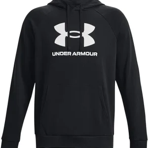 Under Armour felpa con cappuccio UA Rival Fleece Logo da uomo pile misto cotone nero