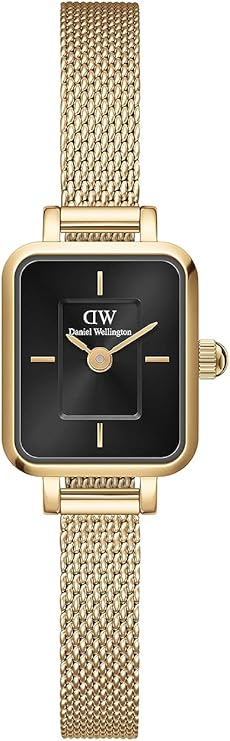 Daniel Wellington orologio quadro mini inox 316L oro quadrante nero DW00100652