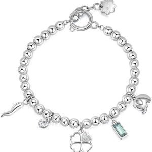 Brosway Bracciale Donna in Acciaio e Cristalli Simbolo Cornetto elefante quadrifoglio Chakra - BHKB114