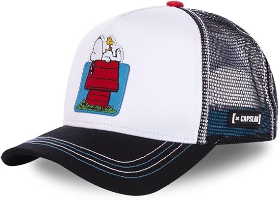 Capslab Cappellino con Visiera Collezione Peanuts Misto Cotone Bianco Nero Unisex - immagine 5