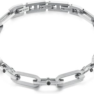Brosway Bracciale Uomo in Acciaio e Cristalli | Collezione Caliburn - BBU11