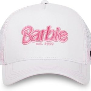 Capslab Cappellino con Visiera Collezione Barbie Misto Cotone Bianco Rosa Donna