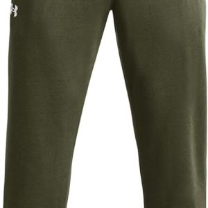 Under Armour RIVAL fleece pantaloni allenamento corsa uomo men pile verde militare