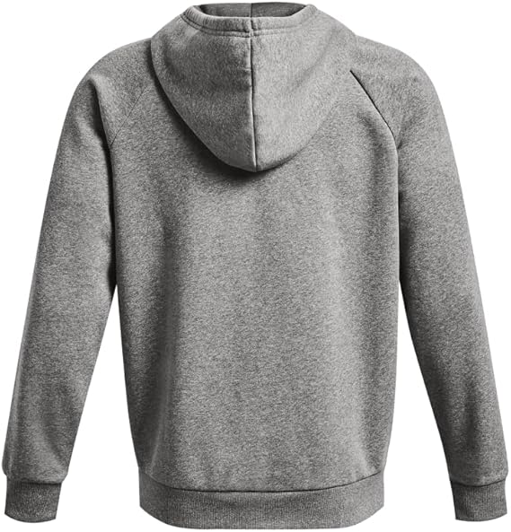 Under Armour felpa full zip pile misto cotone cappuccio RIVAL uomo allenamento UA grigio - immagine 4