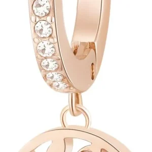 Brosway orecchino pendente Cerchio Acciaio Cristalli oro rosa Albero Della Vita BHKE006