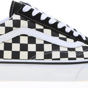 Vans Scarpe da Ginnastica Primary Check Old Skool in Tela Bianco Nero Unisex