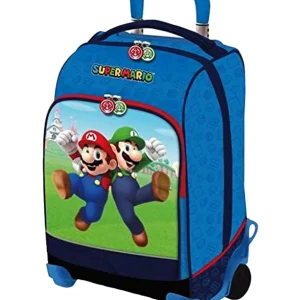 Super Mario Scuola Speciale Manico Telescopico Ruote Blu Bambino