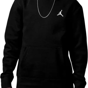 Jordan Felpa con Cappuccio 100% Cotone Nero Logo JDB MJ BROOKLYN FLC PO