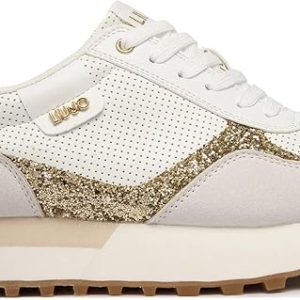 Liu jo scarpe donna sneakers Evelyn pelle Bianco Beige Oro