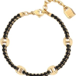 Brosway Bracciale Tennis Acciaio Simbolo lucchetto Collezione Desideri oro nero BEI079
