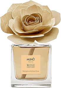 Muhà Profumatore D'ambiente home decor Fiore ROSA 100 Ml vaniglia ambra pura