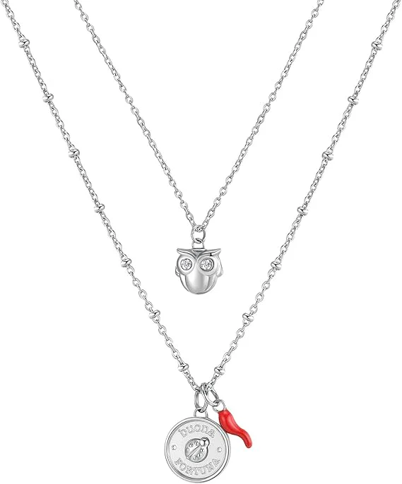 Brosway Collana Donna Acciaio e Cristalli Gufo Collezione Chakra - BHKN068
