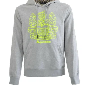 Aquascutum London Manica Lunga Cappuccio Grigio Uomo