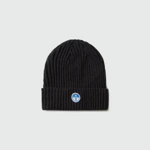 North Sails Cuffia berretta beanie hat costa inglese ricamo patch nero 623285
