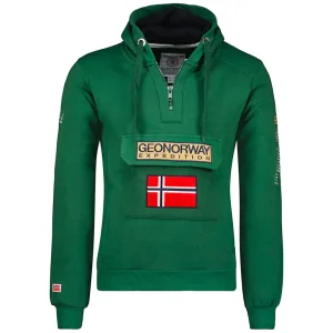 Geographical Norway felpa Cappuccio Verde Uomo Gymclass