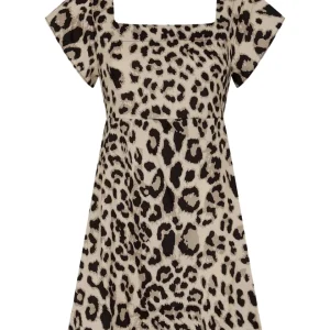 Mefui Vestito Corto 'scrub' Stampa Maculata Marrone Donna