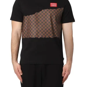 Sprayground T-Shirt Andre Checkered Nero