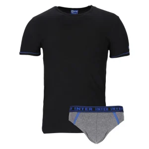 Completo set intimo slip e maglietta t-shirt Inter Fc nero Uomo