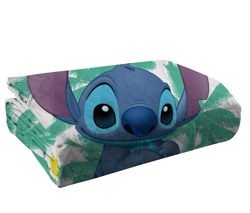 STITCH DISNEY Copriletto trapuntato Letto Singolo Cotone UFFICIALE 160x170 cm