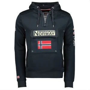 Geographical Norway Felpa Gymclass con Cappuccio Blu Uomo