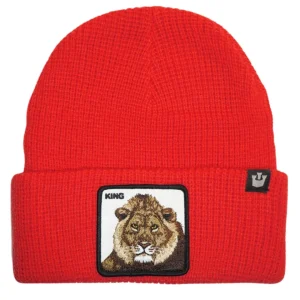 Goorin Bros. Cappello Beanie Hat Cuffia Con Patch Frontale E Logo Su Lato Rosso Unisex