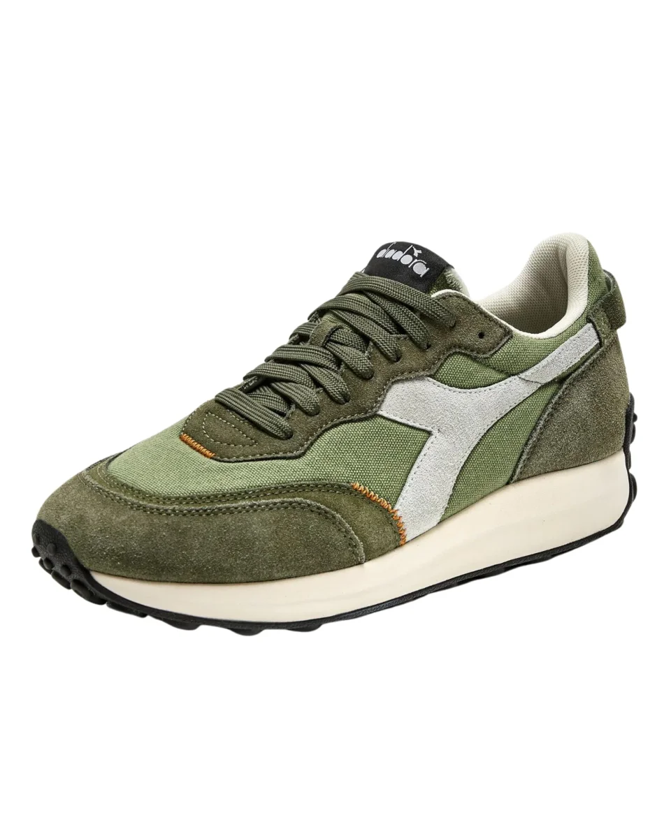 Diadora Sneakers Race Suede SW Verde in Pelle Scamosciata - immagine 3
