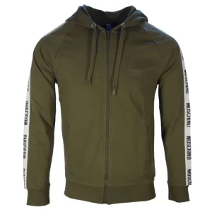 Moschino Underbear Felpa Full Zip Banda Cotone Verde