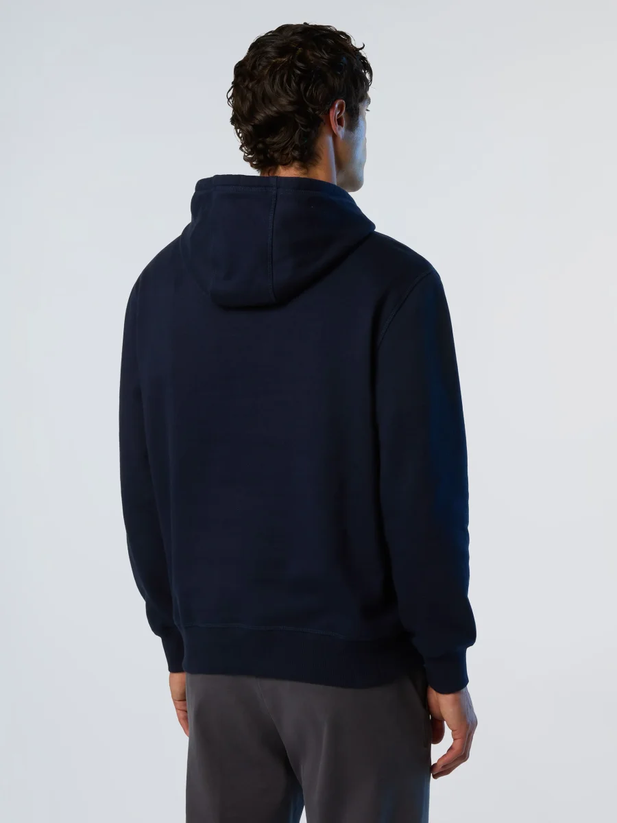 North Sails Felpa manica lunga girocollo Hoodie cappuccio e tasca frontale navy blu 691084 - immagine 7