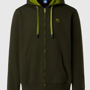 North Sails Felpa manica lunga FULL ZIP Hoodie cappuccio 691085 forest verde 0437