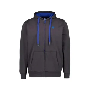 North Sails Felpa manica lunga FULL ZIP Hoodie cappuccio 691085 asfalto